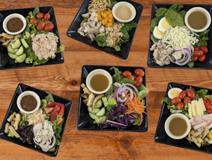 Collage of salads